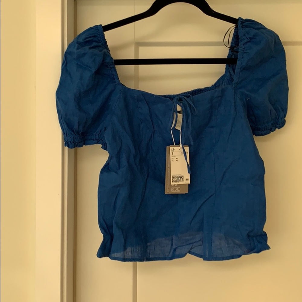 H&M linen cropped top